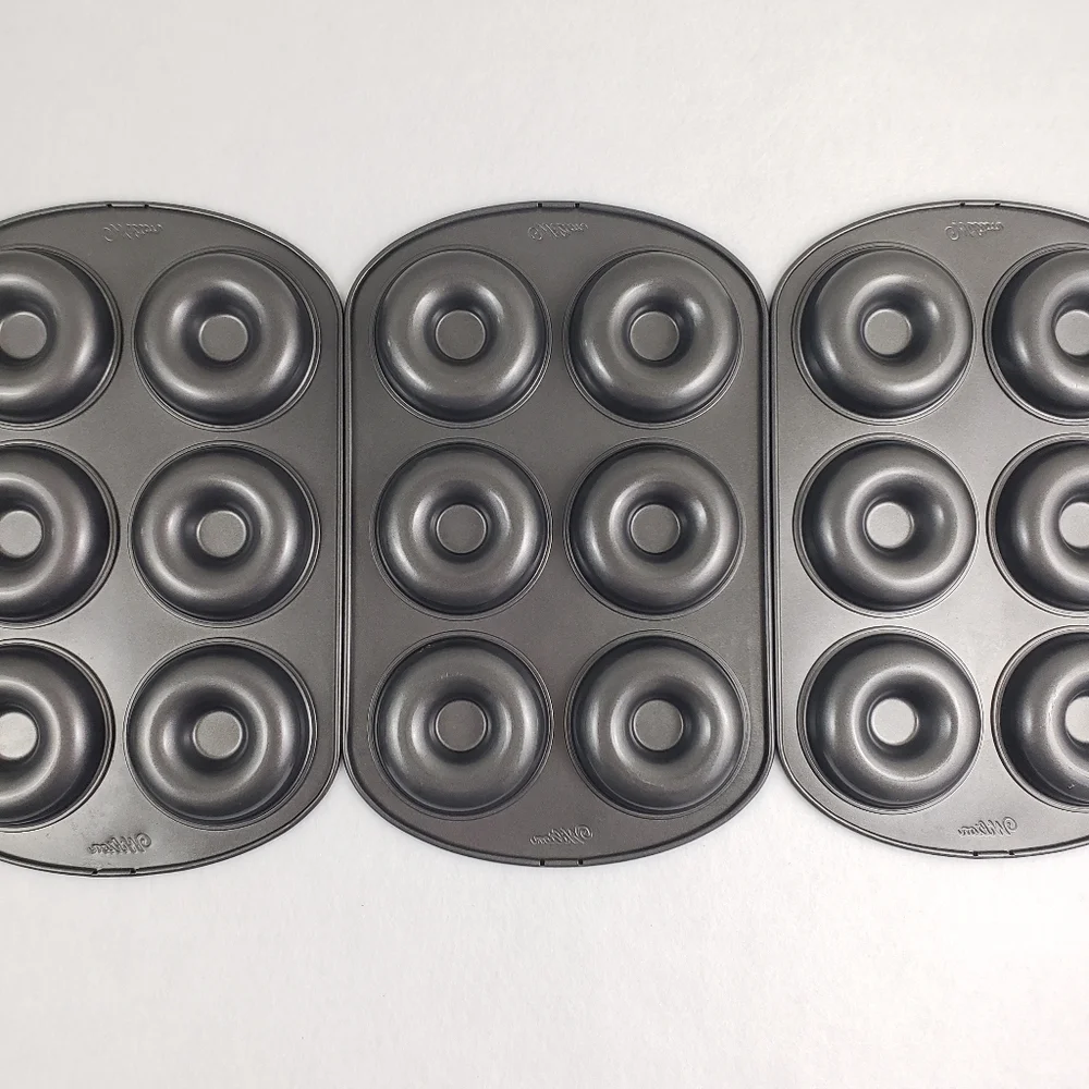 Lot of Three Wilton 6 Well Non Stick Donut Pans